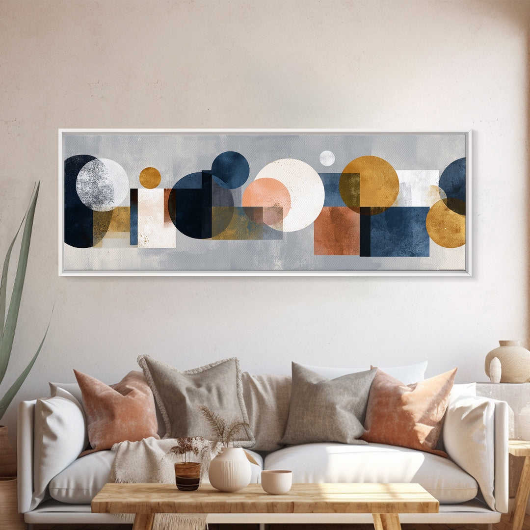 Cream on Cream Minimalist Forms Canvas Print, Monochrome Art, Mid Century Modern, Living Room Decor, Mono, Boho Wall Art, MON-3x1-38