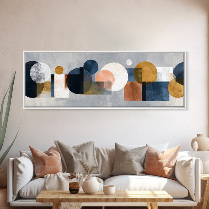 Cream on Cream Minimalist Forms Canvas Print, Monochrome Art, Mid Century Modern, Living Room Decor, Mono, Boho Wall Art, MON-3x1-38