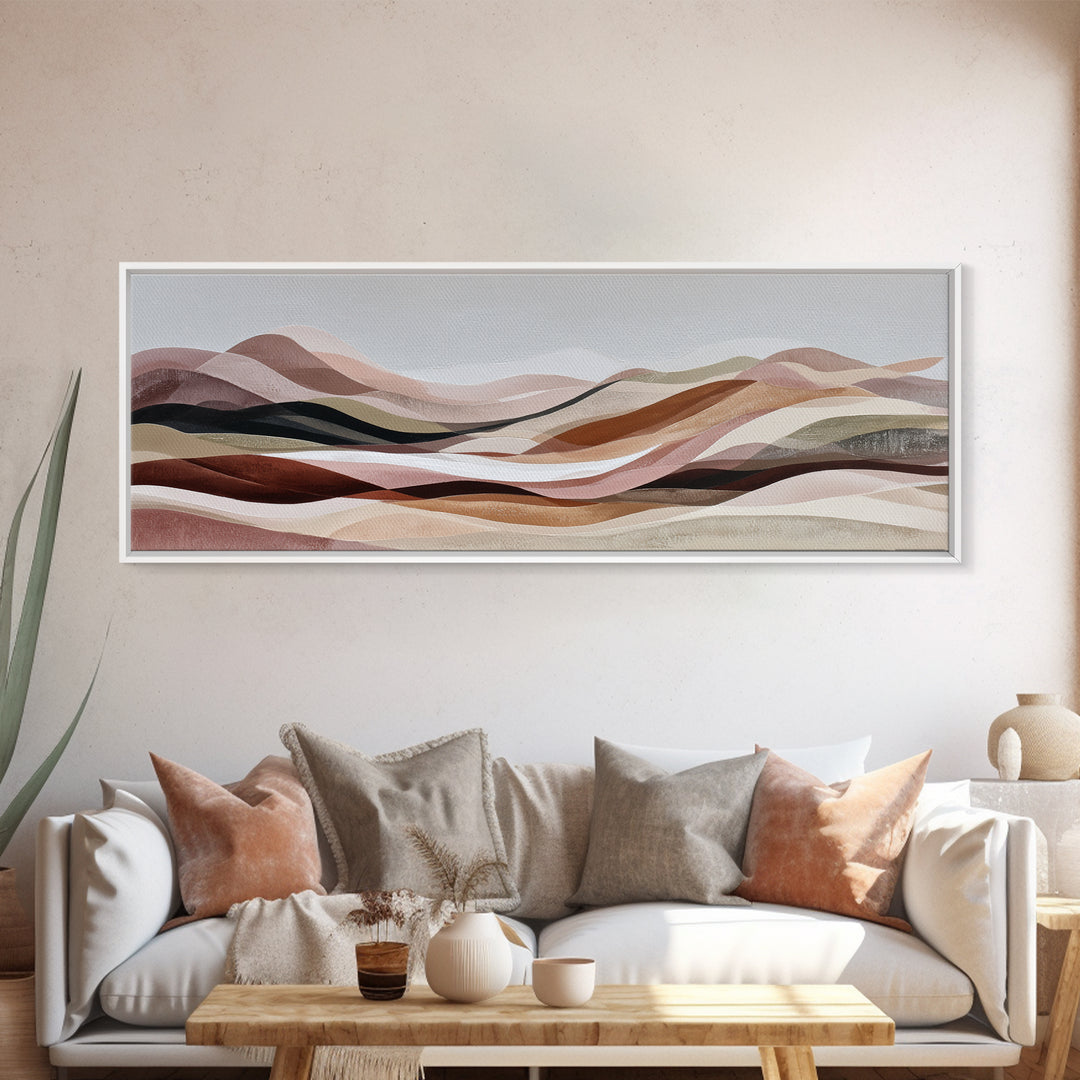 Warm Brown Desert Landscape Canvas Print, Monochrome Art, Dark Academia Decor, Living Room Decor, Fine Art, Mono, Wall Decor, MON-3x1-49