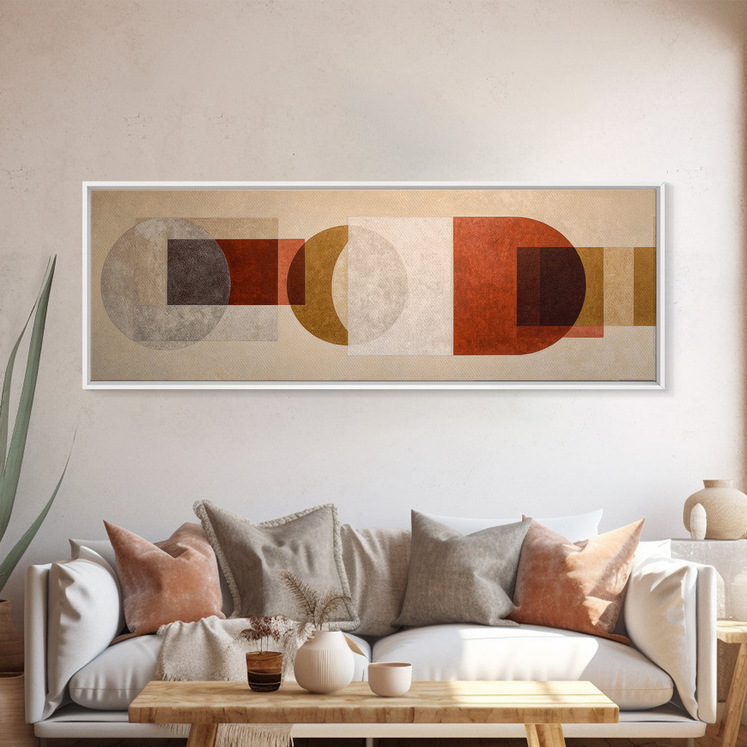 Cream on Cream Minimalist Forms Canvas Print, Monochrome Art, Gallery Decor, Living Room Decor, Oil Painting, Mono, MON-3x1-62