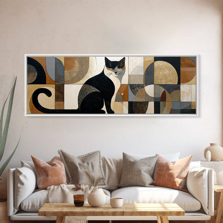 Monochrome Cat Portrait Canvas Print, Monochrome Art, Digital Wall Art, Living Room Decor, Fine Art, Mono, Unique Wall Art, MON-3x1-75