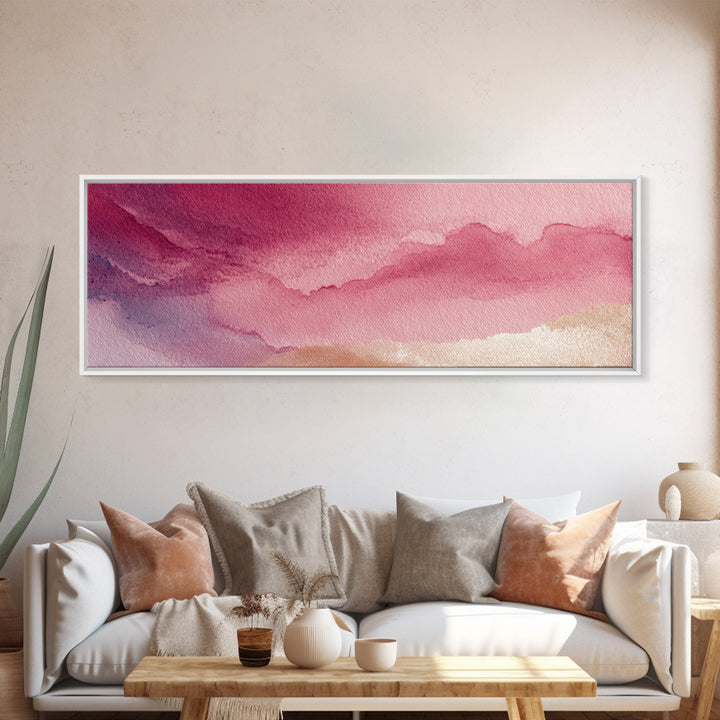 All Pink Cloudscape Canvas Print, Monochrome Art, Home Decor, Living Room Decor, Mono, Bedroom Decor, Textured Wall Art, MON-3x1-76