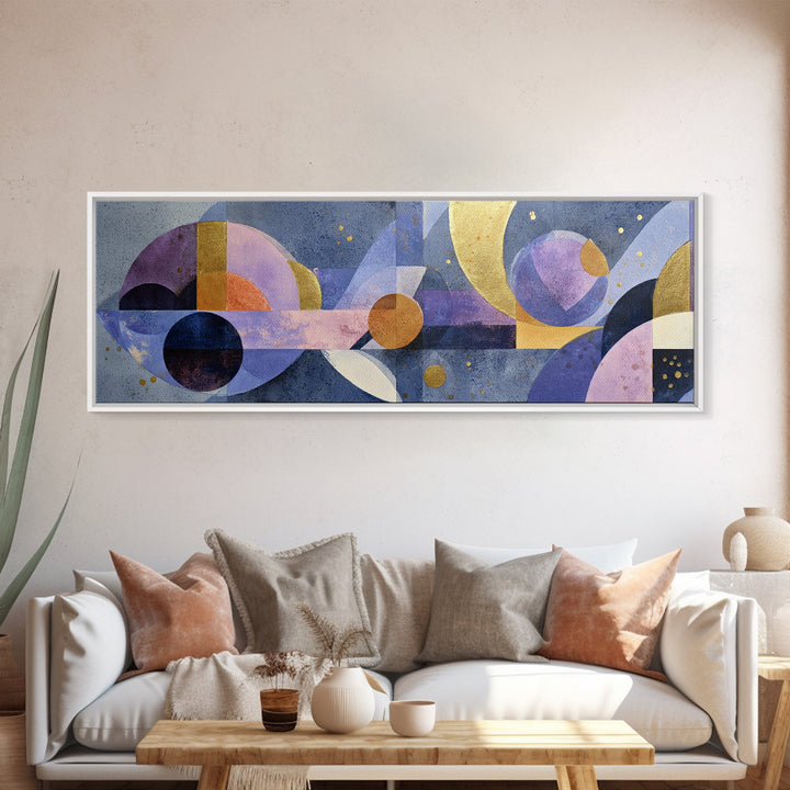 Purple Night Sky Framed Canvas Print, Monochrome Art, Large Wall Art, Living Room Decor, Oil Painting, Mono, Modern Wall Art, MON-3x1-79