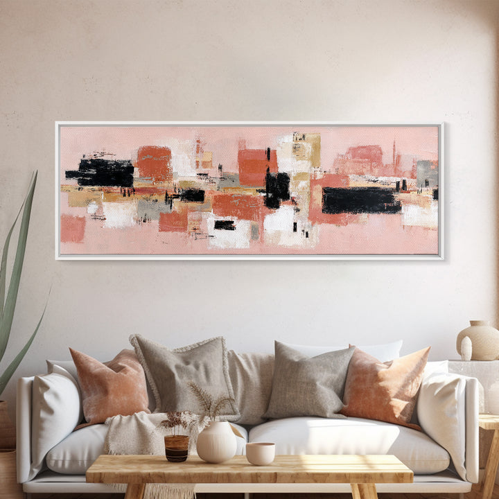 Burnt Orange Canyon Abstraction Canvas Print, Monochrome Art, Modern Wall Art, Living Room Decor, Mono, Statement Artwork, MON-3x1-8