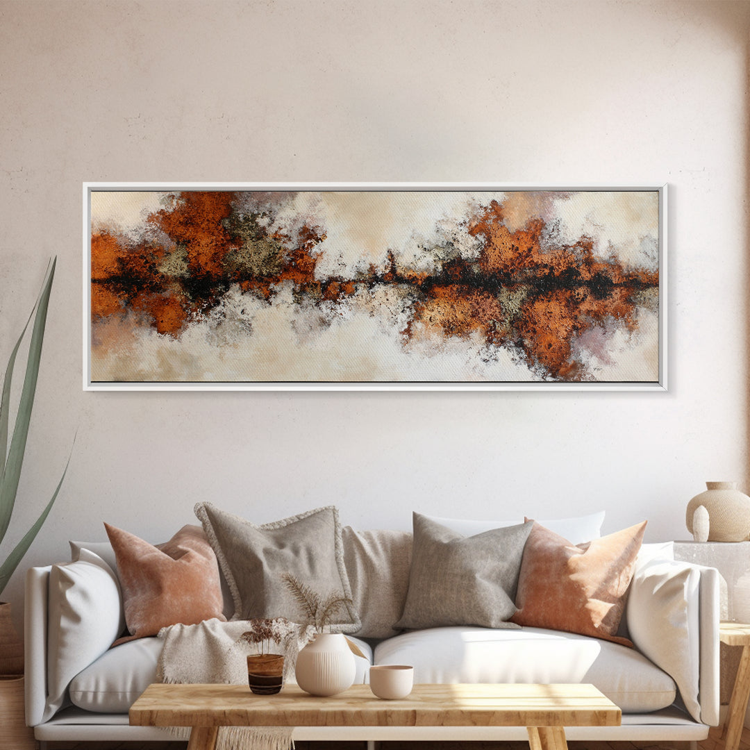 Burnt Orange Canyon Abstraction Canvas Print, Monochrome Art, Poster, Living Room Decor, Fine Art, Mono, Textured Wall Art, MON-3x1-80