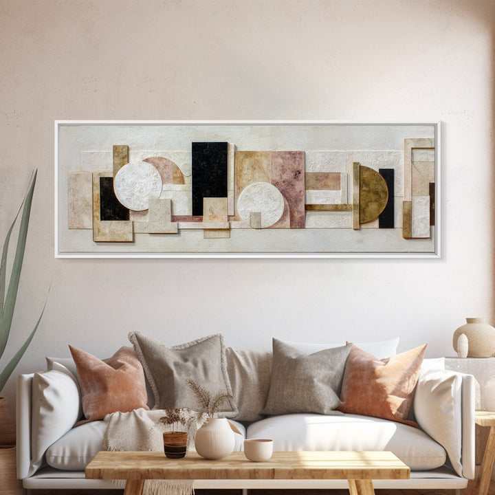 Ivory White Plaster Texture Composition Canvas Print, Monochrome Art, Minimalist Wall Art, Living Room Decor, Fine Art, Mono, MON-3x1-93