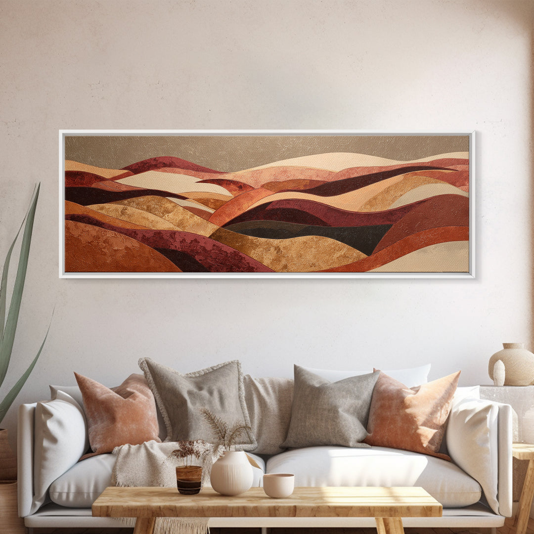 Warm Brown Desert Landscape Canvas Print, Monochrome Art, Gallery Decor, Living Room Decor, Fine Art, Mono, Contemporary Art, MON-3x1-97