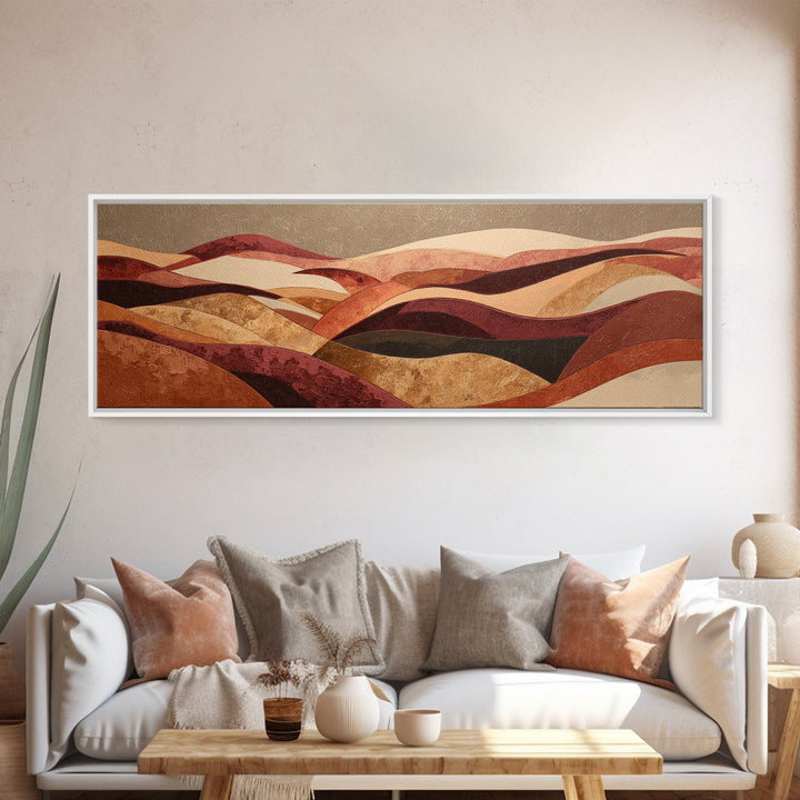 Warm Brown Desert Landscape Canvas Print, Monochrome Art, Gallery Decor, Living Room Decor, Fine Art, Mono, Contemporary Art, MON-3x1-97