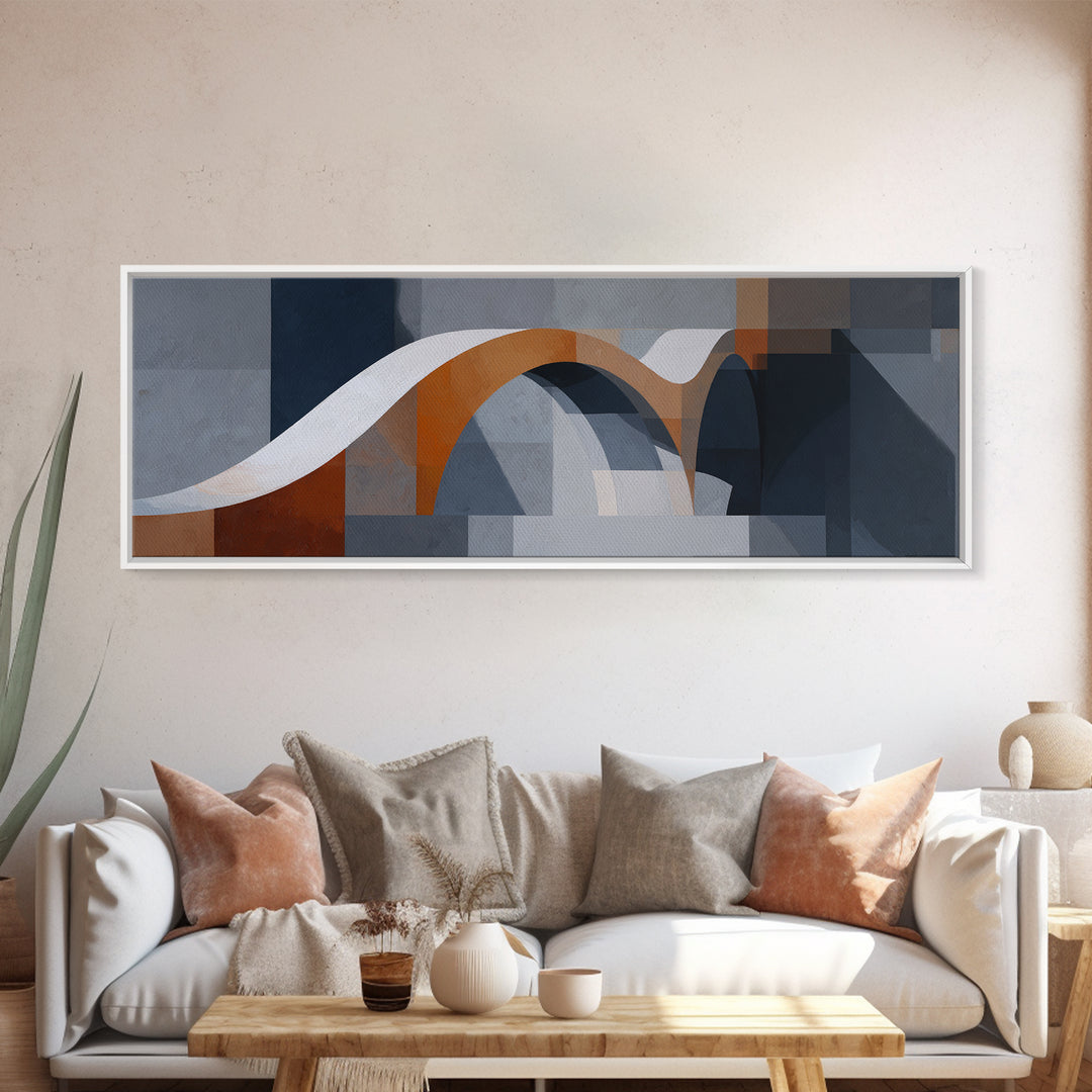 Gray Architectural Arch and Shadow Study Canvas Print, Monochrome Art, Unique Wall Art, Living Room Decor, Fine Art, Mono, MON-3x1-98