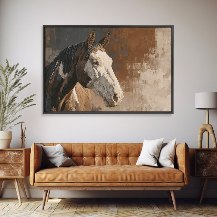 Sepia Horse Portrait Canvas Print, Monochrome Art, Apartment Decor, Living Room Decor, Fine Art, Mono, Moody Wall Art, MON-3x2-30