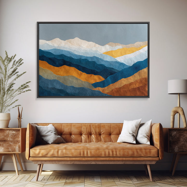 Blue Mountain Ridge Layers Canvas Print, Monochrome Art, Art Print, Living Room Decor, Fine Art, Mono, Printable Art, MON-3x2-4