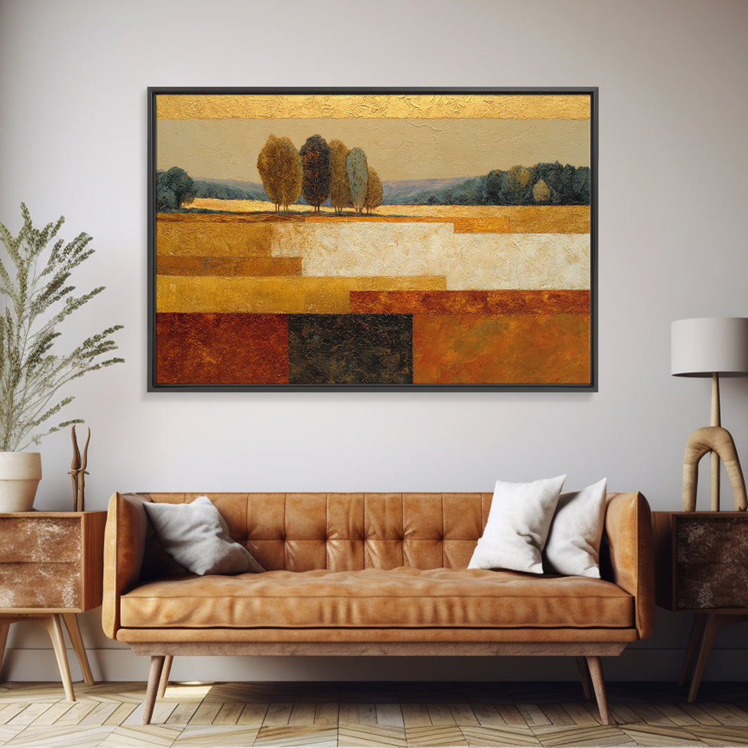 Gold Tonal Sunburst Medallion Canvas Print, Monochrome Art, Bedroom Decor, Living Room Decor, Fine Art, Mono, Abstract Painting, MON-3x2-66