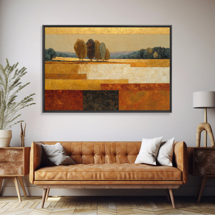 Gold Tonal Sunburst Medallion Canvas Print, Monochrome Art, Bedroom Decor, Living Room Decor, Fine Art, Mono, Abstract Painting, MON-3x2-66