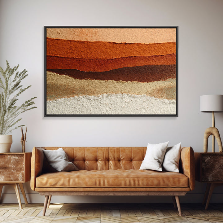 Burnt Orange Canyon Abstraction Canvas Print, Monochrome Art, Wall Decor, Living Room Decor, Oil Painting, Mono, Wall Art, MON-3x2-68