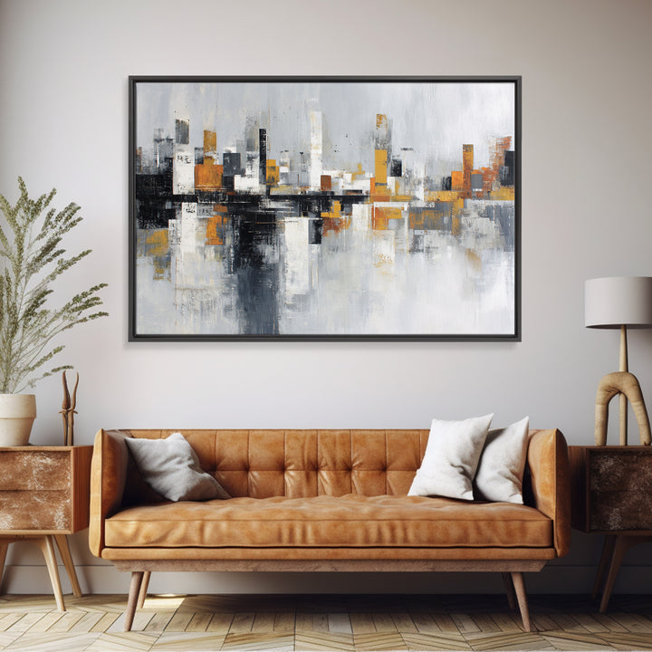 Black and White City Reflection Canvas Print, Monochrome Art, Bird Art, Living Room Decor, Fine Art, Mono, Boho Decor, MON-3x2-73