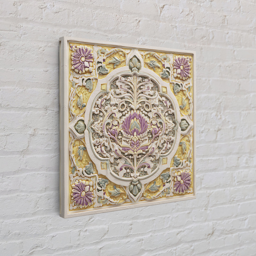 Patterned Door Hardware and Carved Wood Detail Canvas Print, Moroccan Art, Statement Artwork, Living Room Decor, Marrakesh, MOR-1x1-67