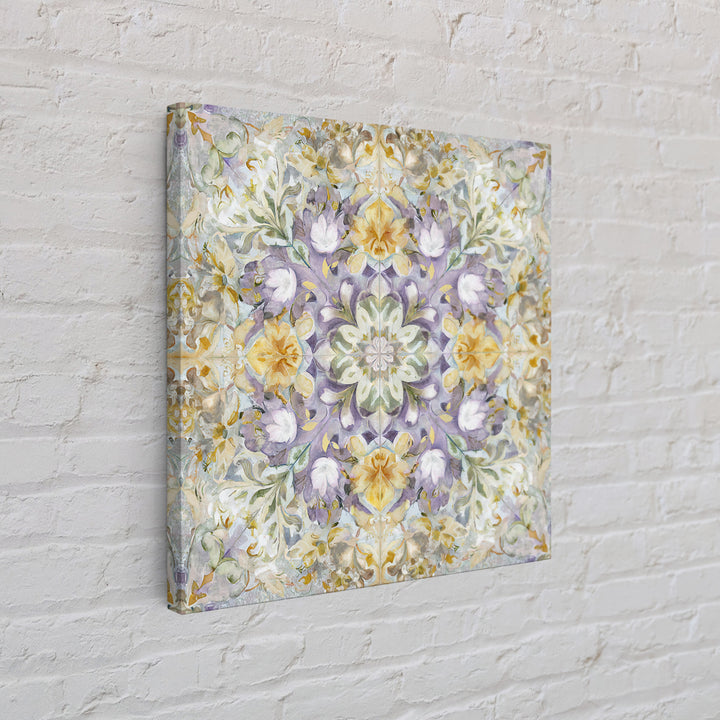 Henna Floral Ornament Pattern Framed Canvas Print, Moroccan Art, Printable Wall Art, Living Room Decor, Oil Painting, Marrakesh, MOR-1x1-8