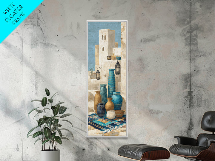 Desert Tent with Woven Rugs and Lanterns Canvas Print, Moroccan Art, Modern Decor, Living Room Decor, Fine Art, Marrakesh, MOR-1x3-26