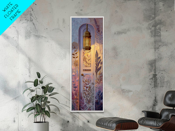 Patterned Door Hardware and Carved Wood Detail Canvas Print, Moroccan Art, Neutral Decor, Living Room Decor, Oil Painting, MOR-1x3-55