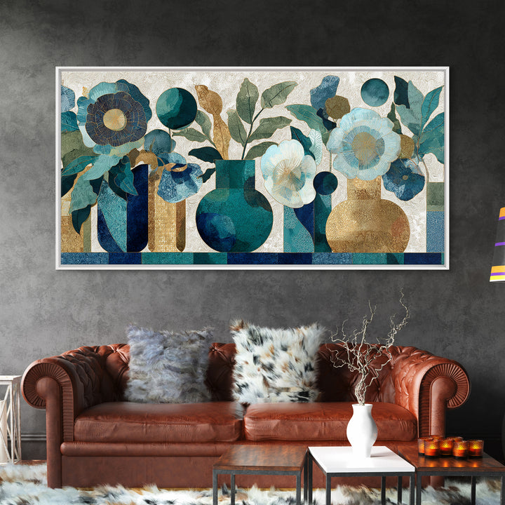 Henna Floral Ornament Pattern Canvas Print, Moroccan Art, Luxury Decor, Living Room Decor, Oil Painting, Marrakesh, Printable, MOR-2x1-4