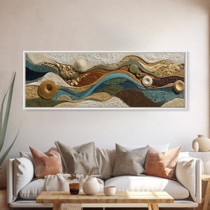Sahara Dune Waves Framed Canvas Print, Moroccan Art, Neutral Wall Art, Living Room Decor, Fine Art, Marrakesh, MOR-3x1-12