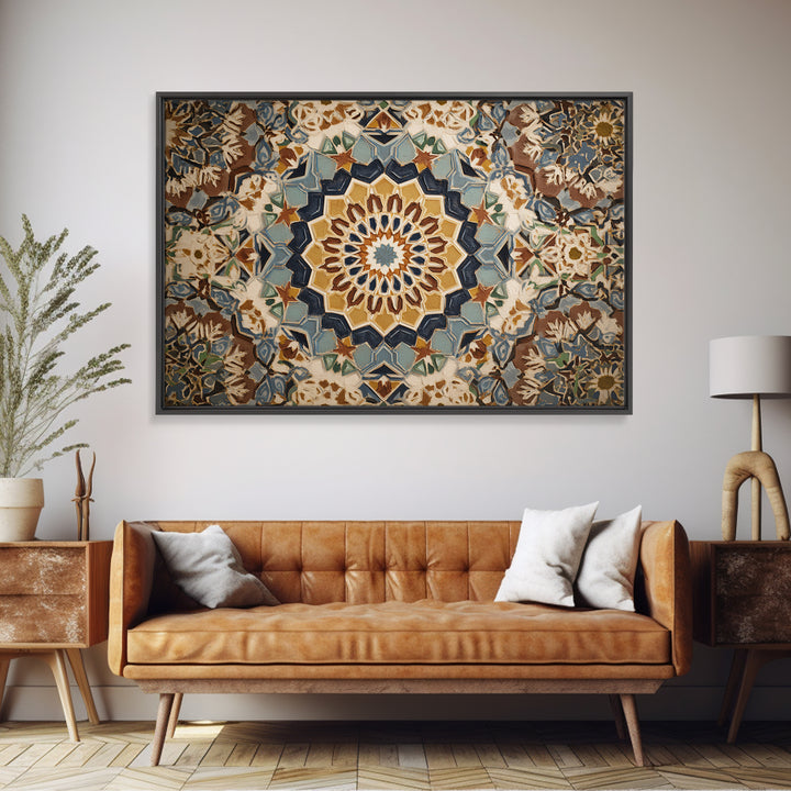 Islamic Geometric Rosette Canvas Print, Moroccan Art, Modern Decor, Living Room Decor, Abstract Art, Marrakesh, Wall Decor, MOR-3x2-16