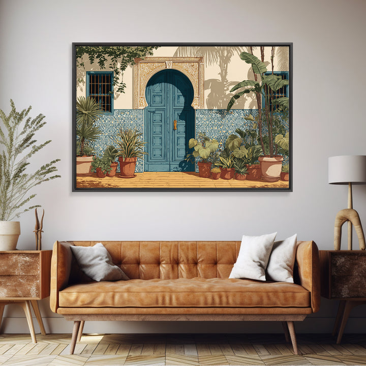 Patterned Door Hardware and Carved Wood Detail Canvas Print, Moroccan Art, Gallery Wall Set, Living Room Decor, Marrakesh, MOR-3x2-95