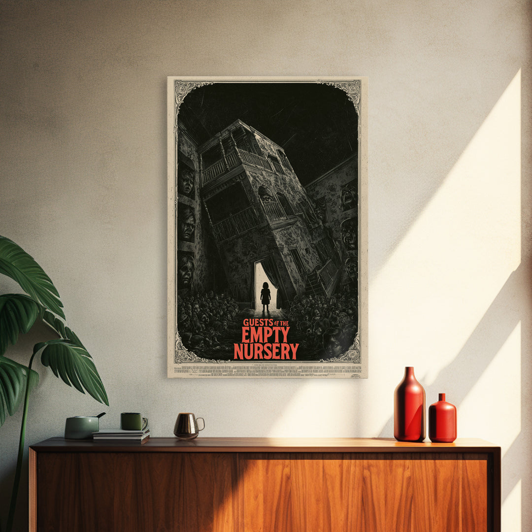 Guests Of The Empty Nursery, English Language Horror Movie Poster, Giallo Horror Art, Cult Horror Poster, Framed Canvas Print