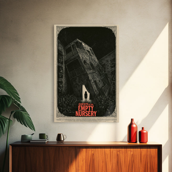 Guests Of The Empty Nursery, English Language Horror Movie Poster, Giallo Horror Art, Cult Horror Poster, Framed Canvas Print