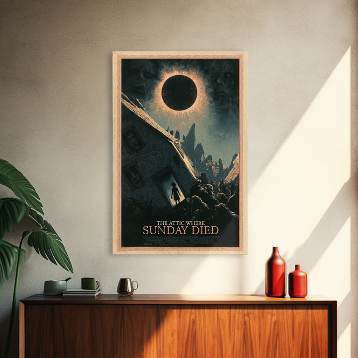 The Attic Where Sunday Died, English Language Horror Movie Poster, Dark Romantic Horror Art, Cult Horror Poster, Canvas Print