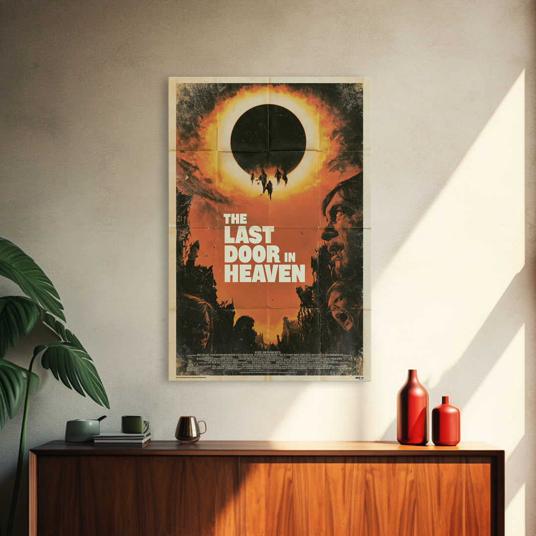 The Last Door In Heaven, English Language Horror Movie Poster, 1970s Horror Art, Retro Horror Movie Art, Framed Canvas Print