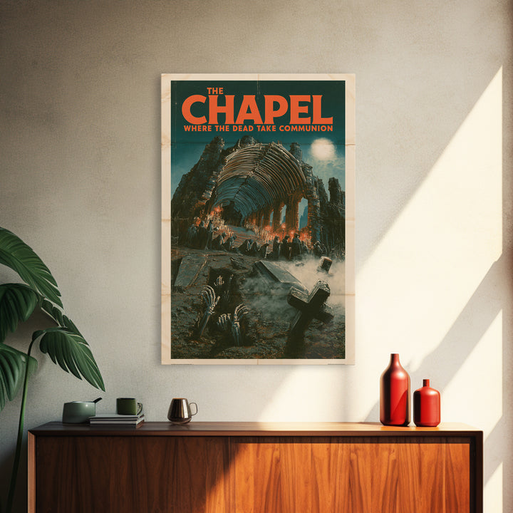The Chapel Where The Dead Take Communion, English Language Horror Movie Poster, Giallo Horror Art, Classic Monster Poster, Canvas Print