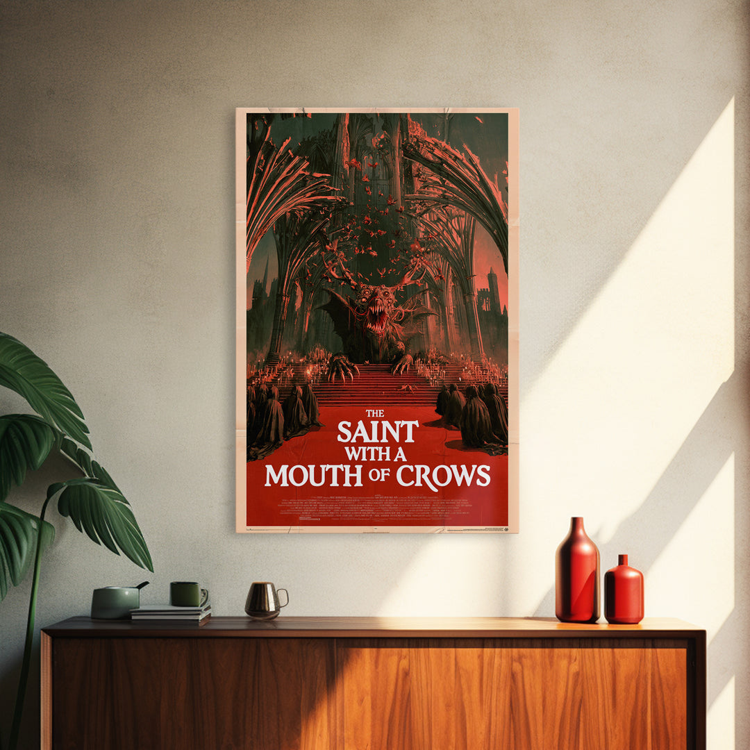 The Saint With A Mouth Of Crows, English Language Horror Movie Poster, 1960s Horror Art, Retro Horror Movie Art, Canvas Print