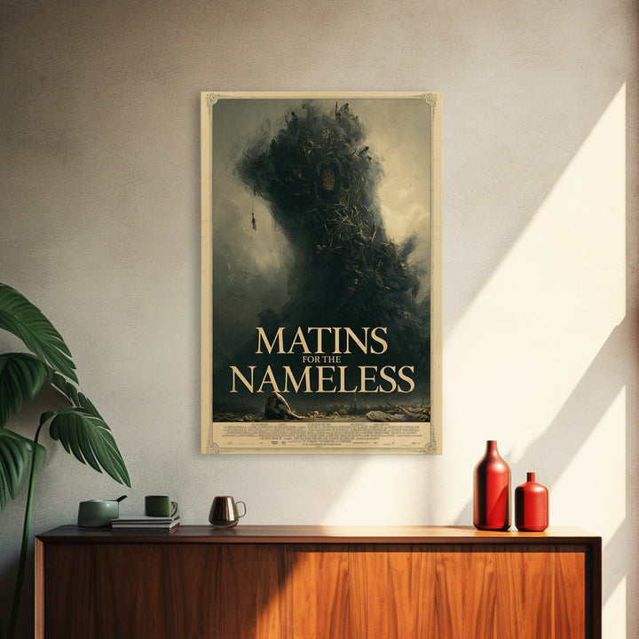 Matins For The Nameless, English Language Horror Movie Poster, Gothic Nightmare Art, Classic Monster Poster, Canvas Print