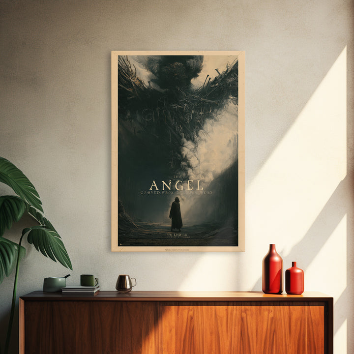 The Angel Carved From Gallows Wood, English Language Horror Movie Poster, Gothic Nightmare Art, Classic Monster Poster, Canvas Print