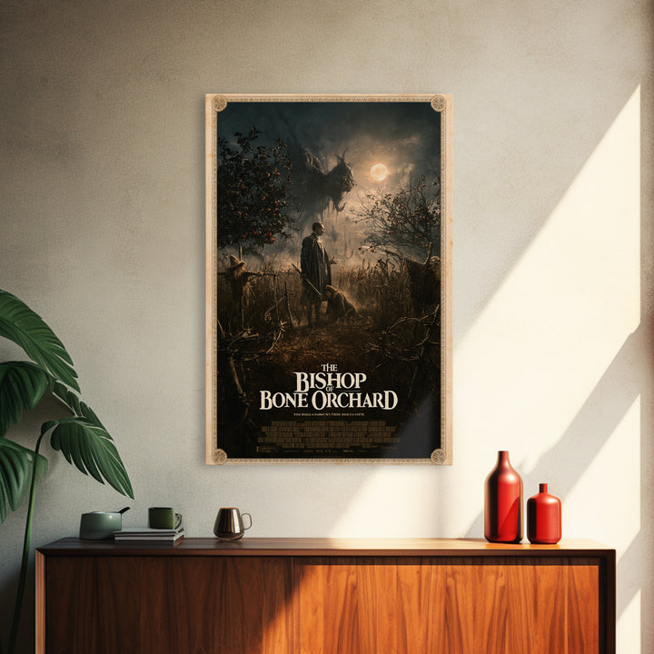 The Bishop Of Bone Orchard, English Language Horror Movie Poster, Gothic Nightmare Art, Classic Monster Poster, Canvas Print