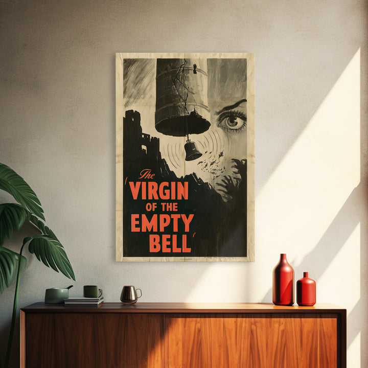 The Virgin Of The Empty Bell, English Language Horror Movie Poster, 1930s Horror Art, Retro Horror Movie Art, Canvas Print