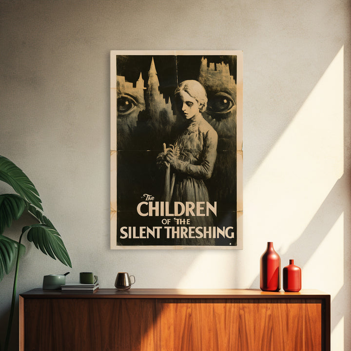 The Children Of The Silent Threshing, English Language Horror Movie Poster, 1930s Horror Art, Retro Horror Movie Art, Canvas Print