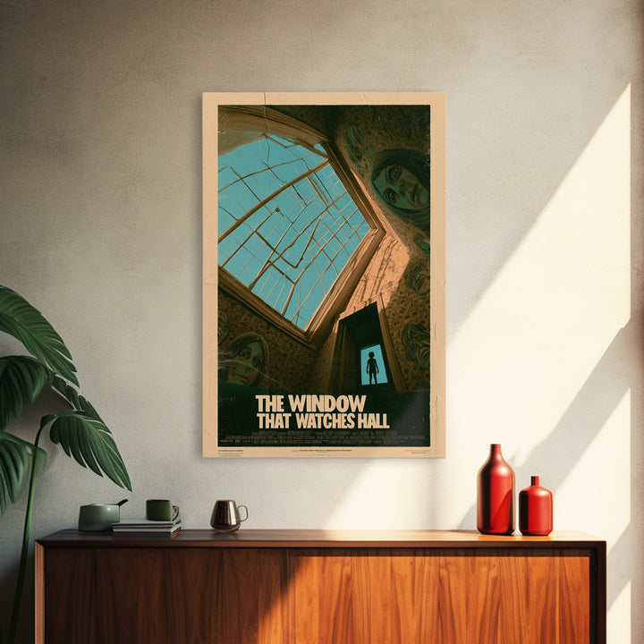 The Window That Watches The Hall, English Language Horror Movie Poster, 1970s Horror Art, Cult Horror Poster, Canvas Print