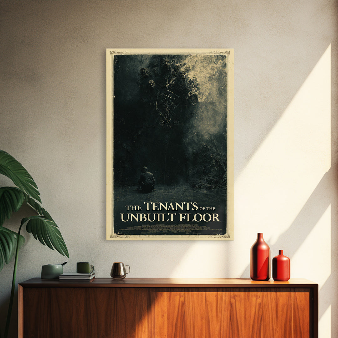 The Tenants Of The Unbuilt Floor, English Language Horror Movie Poster, Dark Romantic Horror Art, Cult Horror Poster, Canvas Print