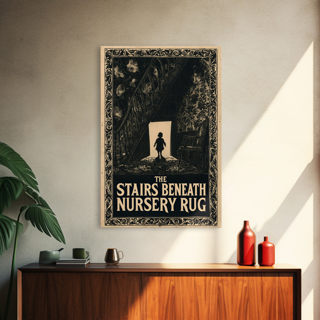 The Stairs Beneath The Nursery Rug, English Language Horror Movie Poster, Decadent Line Art, Gothic Cinema Wall Art