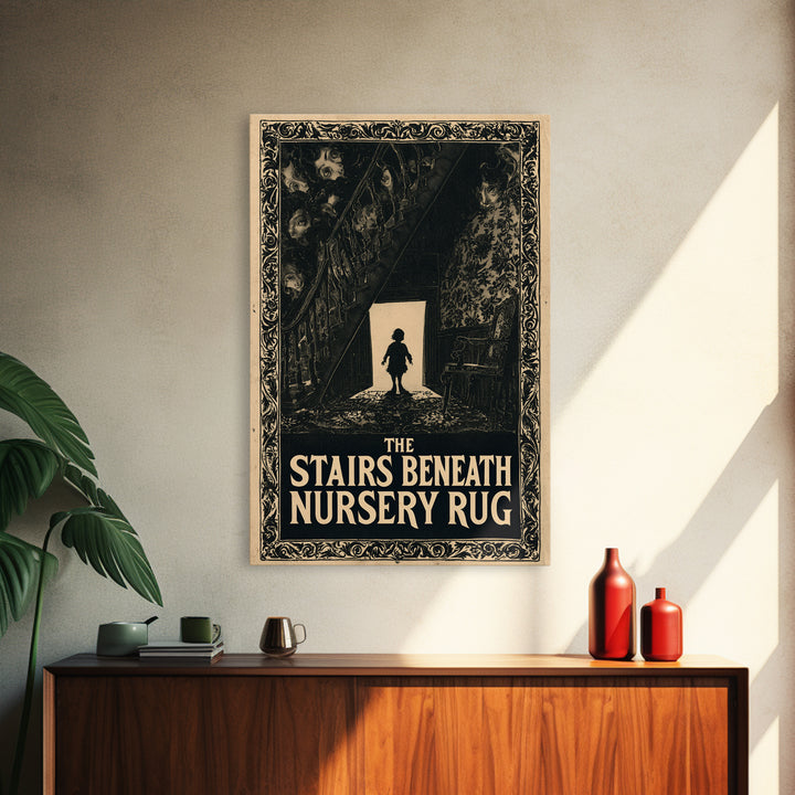 The Stairs Beneath The Nursery Rug, English Language Horror Movie Poster, Decadent Line Art, Gothic Cinema Wall Art