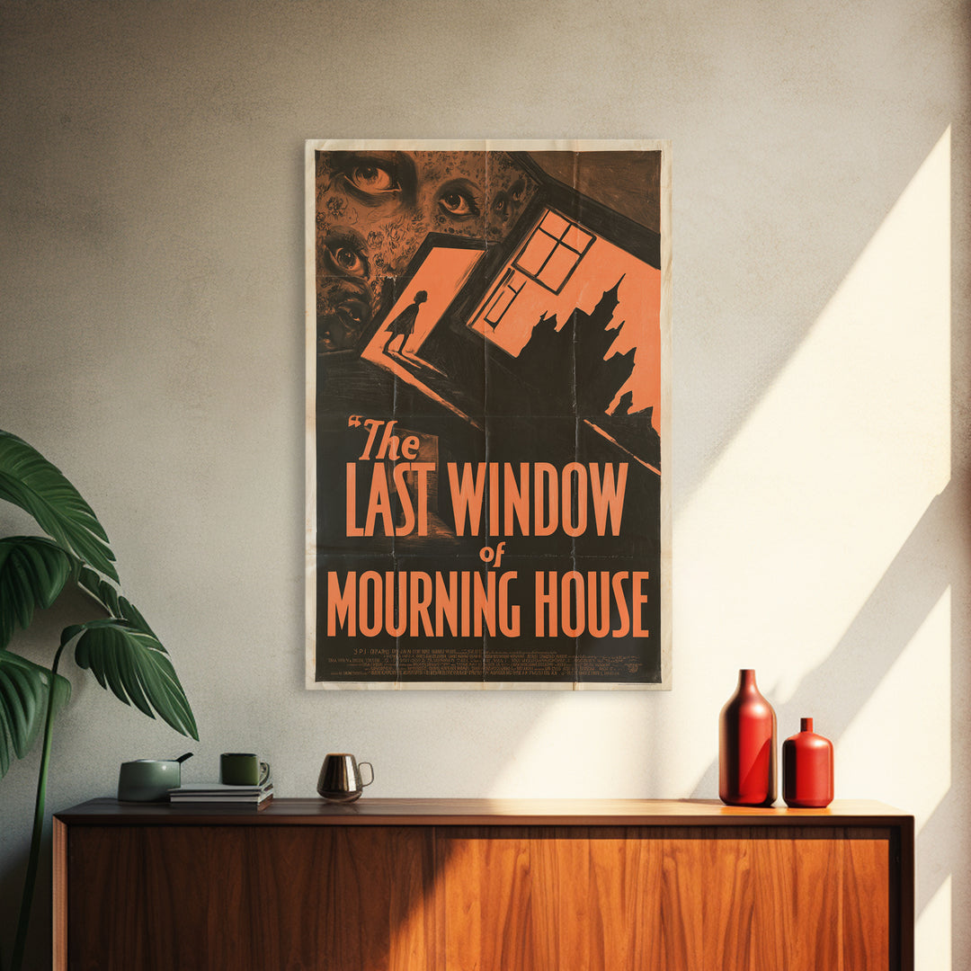 The Last Window Of Mourning House, English Language Horror Movie Poster, 1930s Horror Art, Cult Horror Poster, Canvas Print