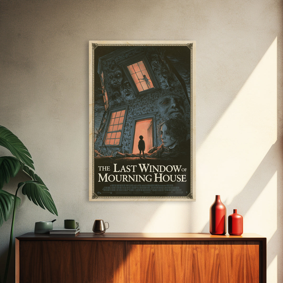 The Last Window Of Mourning House, English Language Horror Movie Poster, Gothic Nightmare Art, Classic Monster Poster