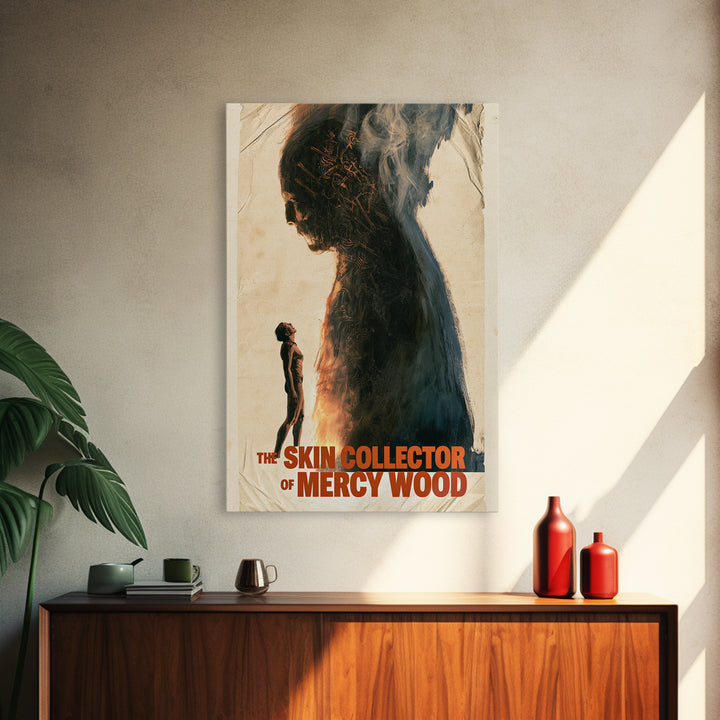 The Skin Collector Of Mercy Wood, English Language Horror Movie Poster, 1970s Horror Art, Cult Horror Poster, Canvas Print
