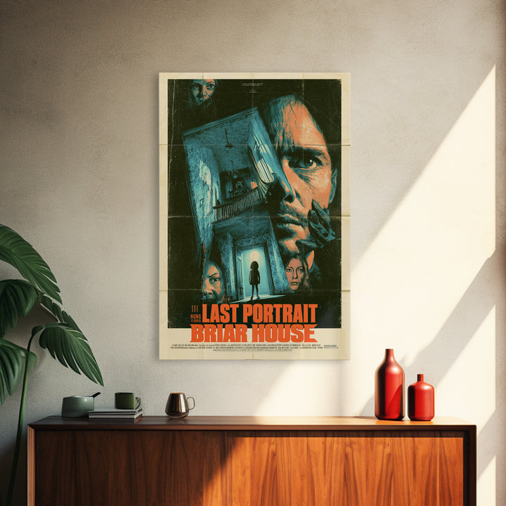 The Last Portrait Hung At Briar House, English Language Horror Movie Poster, Giallo Horror Art, Gothic Cinema Wall Art, Canvas Print