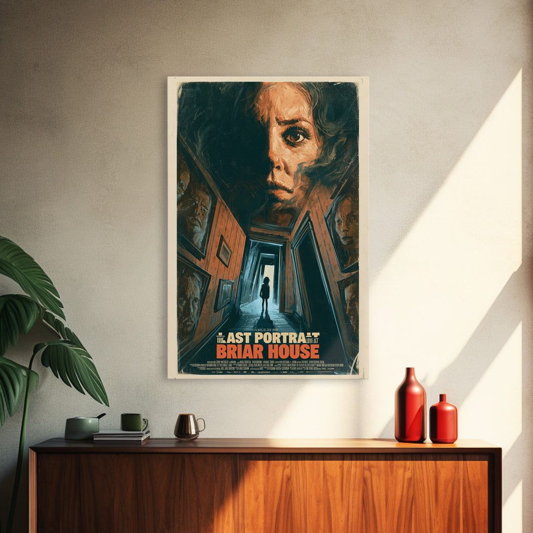 The Last Portrait Hung At Briar House, English Language Horror Movie Poster, Dark Romantic Horror Art, Cult Horror Poster, Canvas Print