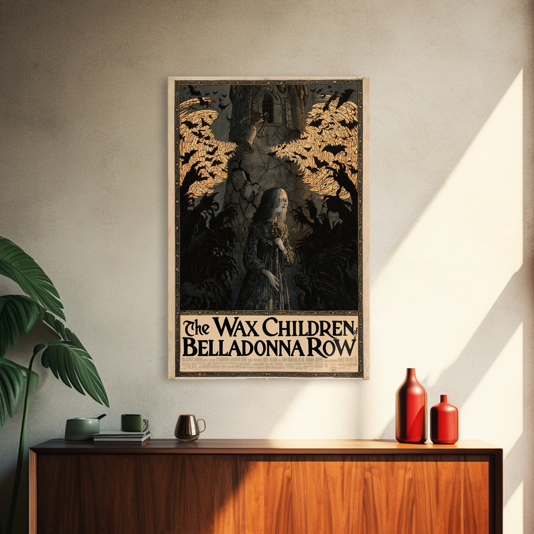 The Wax Children Of Belladonna Row, English Language Horror Movie Poster, Stained Glass Gothic Art, Gothic Cinema Wall Art, Canvas Print