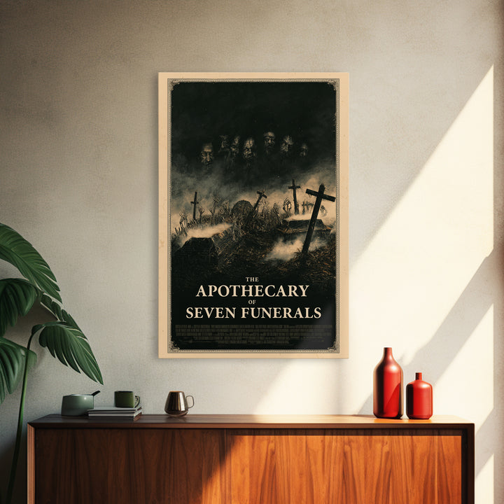 The Apothecary Of Seven Funerals, English Language Horror Movie Poster, Dark Romantic Horror Art, Retro Horror Movie Art, Canvas Print