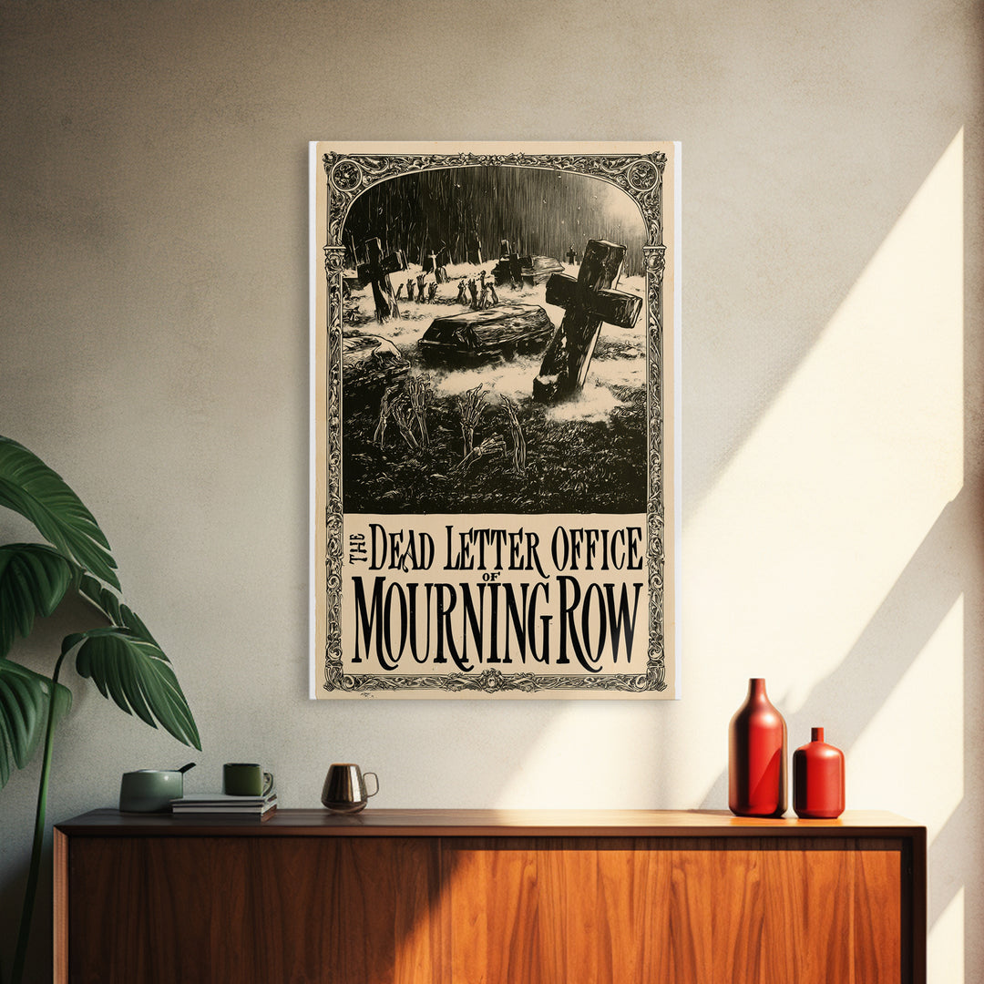 The Dead Letter Office Of Mourning Row, English Language Horror Movie Poster, Decadent Line Art, Gothic Cinema Wall Art